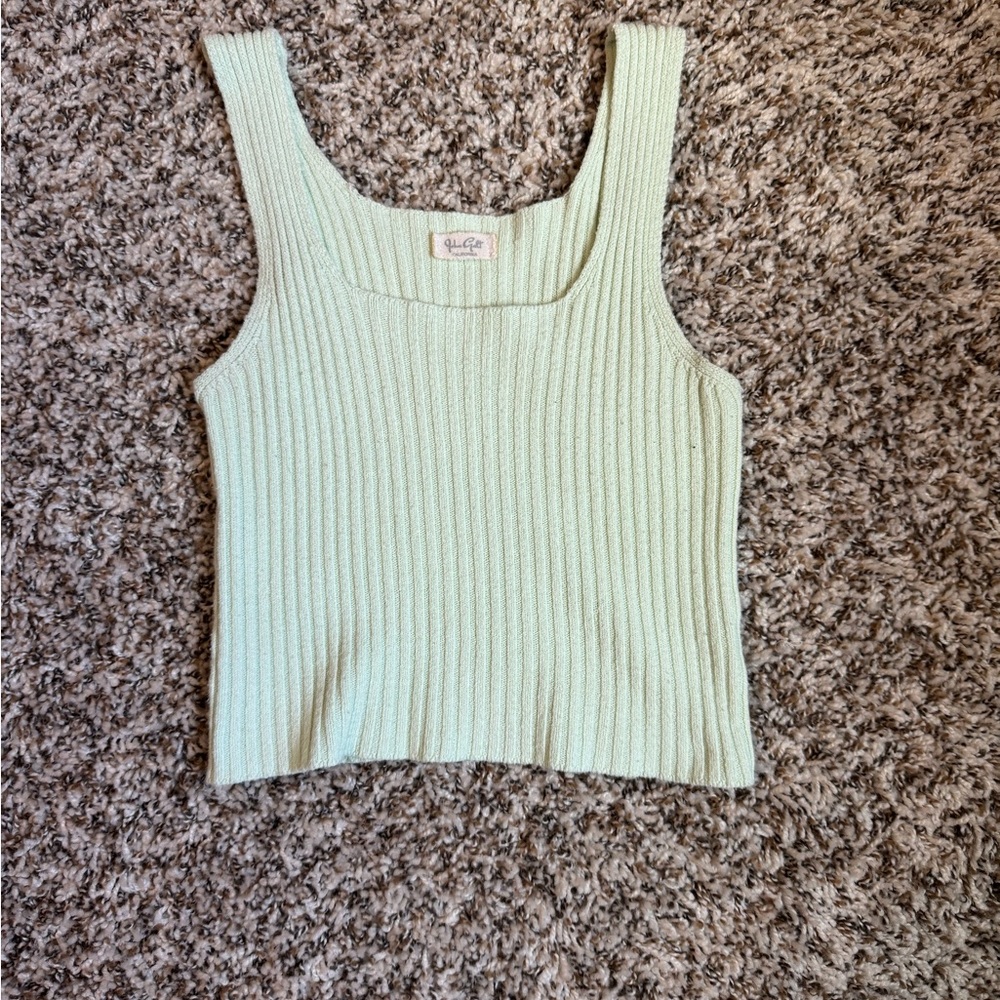 john galt Ribbed Knit Tank Top - Mint Green